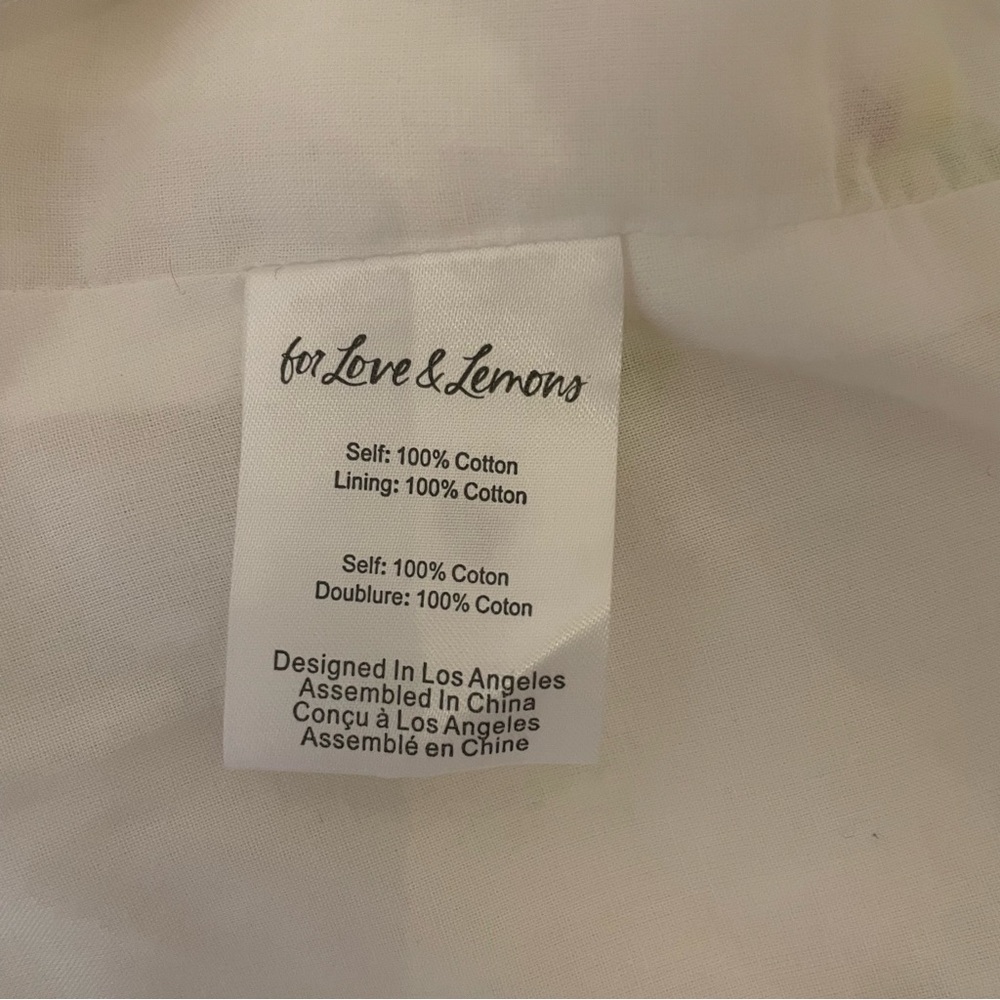For Love & Lemons Abby Crop Top Blouse Small NWT Embroidered White Yellow Daisy - Picture 11 of 14